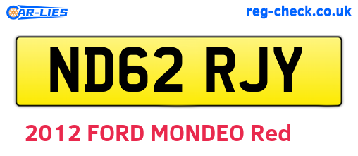 ND62RJY are the vehicle registration plates.