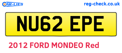 NU62EPE are the vehicle registration plates.