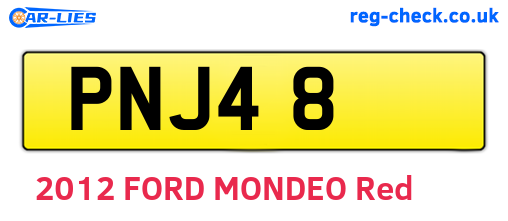 PNJ48 are the vehicle registration plates.