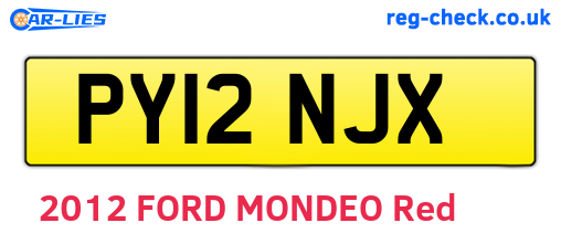 PY12NJX are the vehicle registration plates.