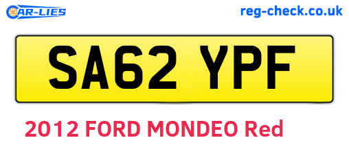 SA62YPF are the vehicle registration plates.