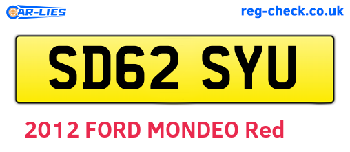 SD62SYU are the vehicle registration plates.