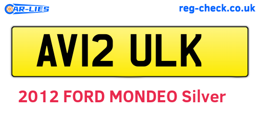 AV12ULK are the vehicle registration plates.