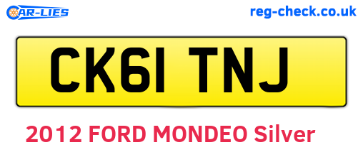 CK61TNJ are the vehicle registration plates.