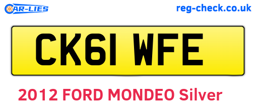 CK61WFE are the vehicle registration plates.