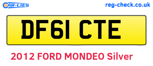 DF61CTE are the vehicle registration plates.