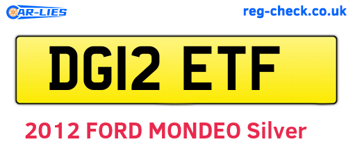 DG12ETF are the vehicle registration plates.