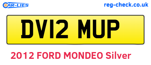 DV12MUP are the vehicle registration plates.