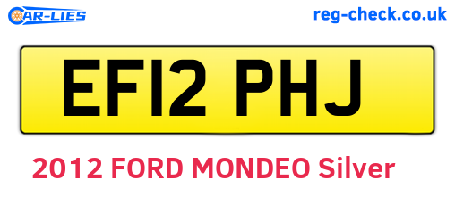 EF12PHJ are the vehicle registration plates.