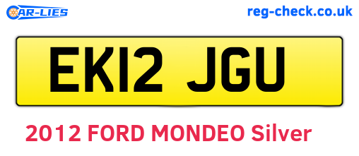 EK12JGU are the vehicle registration plates.