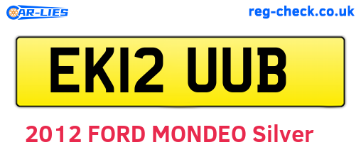 EK12UUB are the vehicle registration plates.