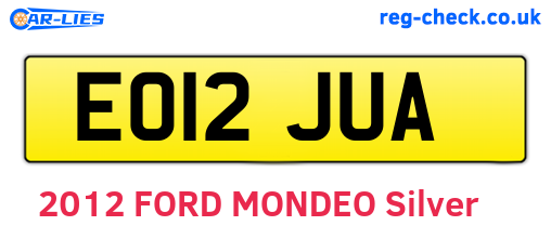 EO12JUA are the vehicle registration plates.