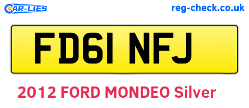 FD61NFJ are the vehicle registration plates.