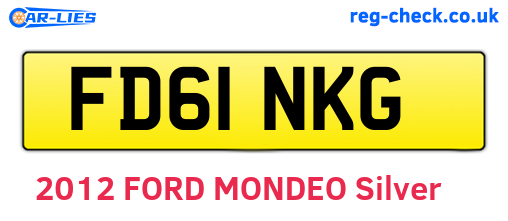 FD61NKG are the vehicle registration plates.