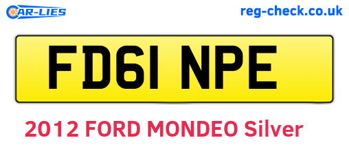 FD61NPE are the vehicle registration plates.