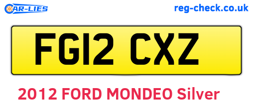 FG12CXZ are the vehicle registration plates.