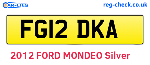 FG12DKA are the vehicle registration plates.
