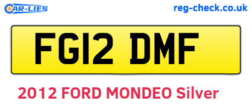 FG12DMF are the vehicle registration plates.