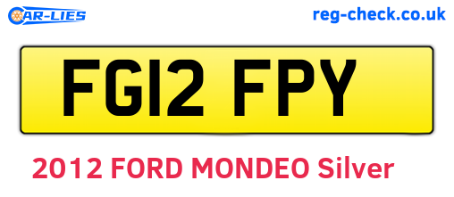 FG12FPY are the vehicle registration plates.