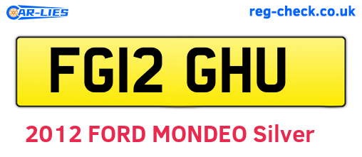 FG12GHU are the vehicle registration plates.