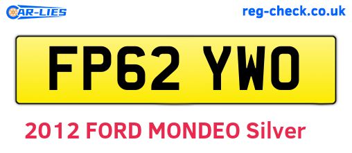 FP62YWO are the vehicle registration plates.