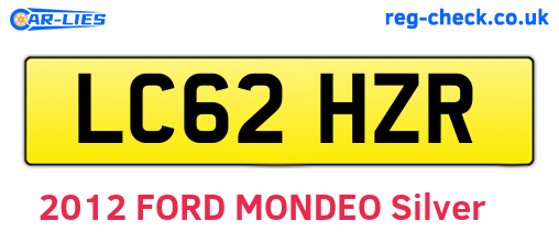LC62HZR are the vehicle registration plates.