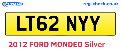 LT62NYY are the vehicle registration plates.