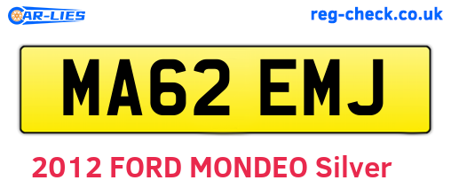 MA62EMJ are the vehicle registration plates.