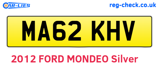 MA62KHV are the vehicle registration plates.