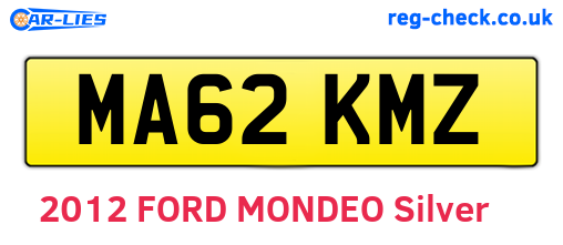 MA62KMZ are the vehicle registration plates.