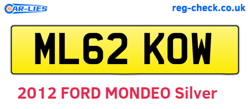ML62KOW are the vehicle registration plates.