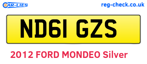 ND61GZS are the vehicle registration plates.