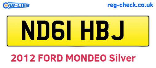 ND61HBJ are the vehicle registration plates.