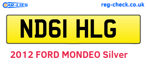 ND61HLG are the vehicle registration plates.