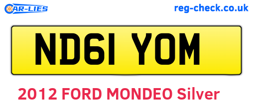 ND61YOM are the vehicle registration plates.