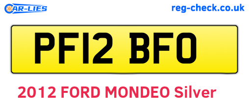 PF12BFO are the vehicle registration plates.