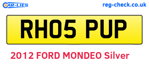 RH05PUP are the vehicle registration plates.