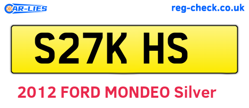 S27KHS are the vehicle registration plates.
