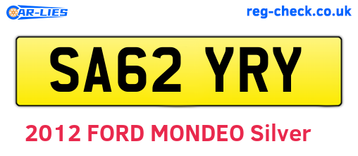 SA62YRY are the vehicle registration plates.
