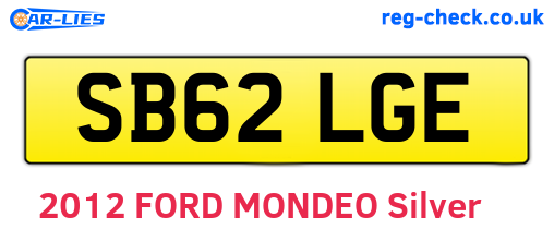 SB62LGE are the vehicle registration plates.