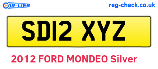 SD12XYZ are the vehicle registration plates.