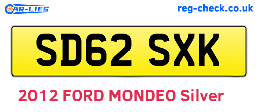SD62SXK are the vehicle registration plates.