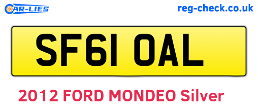 SF61OAL are the vehicle registration plates.
