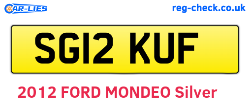 SG12KUF are the vehicle registration plates.