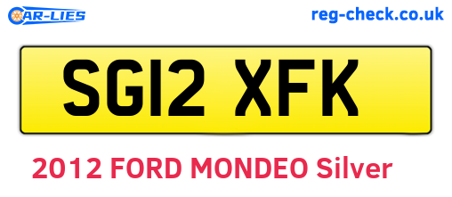 SG12XFK are the vehicle registration plates.