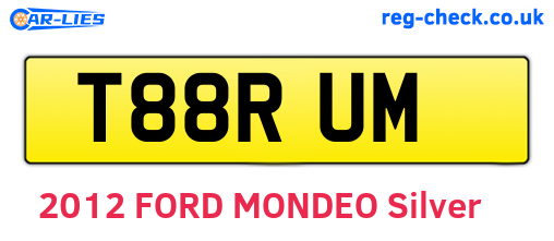 T88RUM are the vehicle registration plates.
