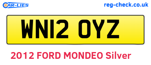 WN12OYZ are the vehicle registration plates.