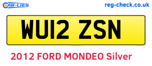 WU12ZSN are the vehicle registration plates.