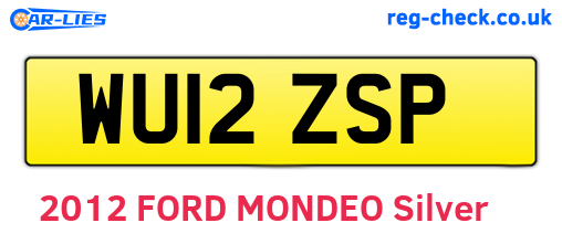 WU12ZSP are the vehicle registration plates.