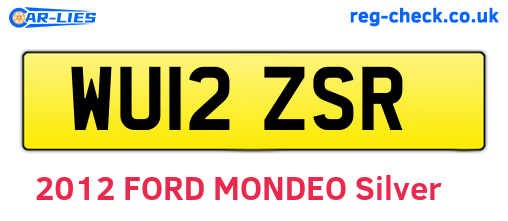 WU12ZSR are the vehicle registration plates.